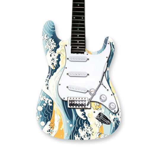 Your image as a skin on a Strat body, to scale