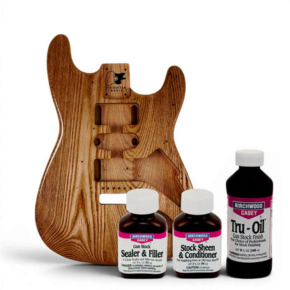 Spalted Maple PR Guitar Kit, Gold + Tru-Oil Set (Sanding Set Free)