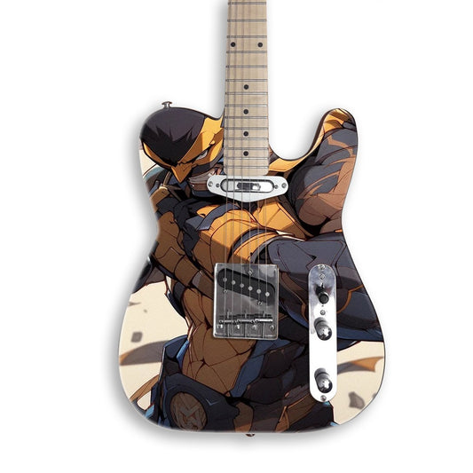 Clawed Mutant Brawler guitar skin on a black Tele-style guitar