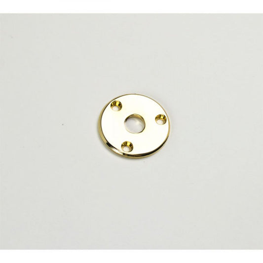 Jack Flying V gold plate shown flat from above, displaying central hole and four mounting holes around perimeter