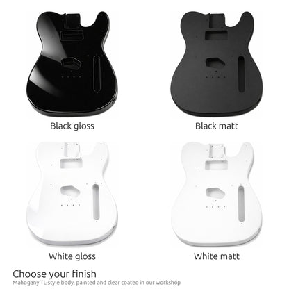 Finish chart: black gloss, black matt, white gloss, white matt