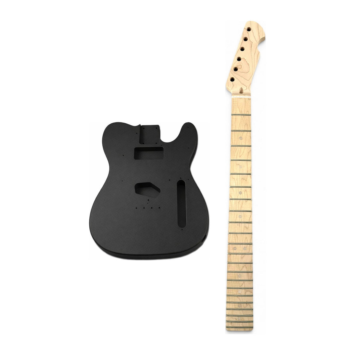 Pre-painted TL-style kit, black matt mahogany body with a clear matt maple neck