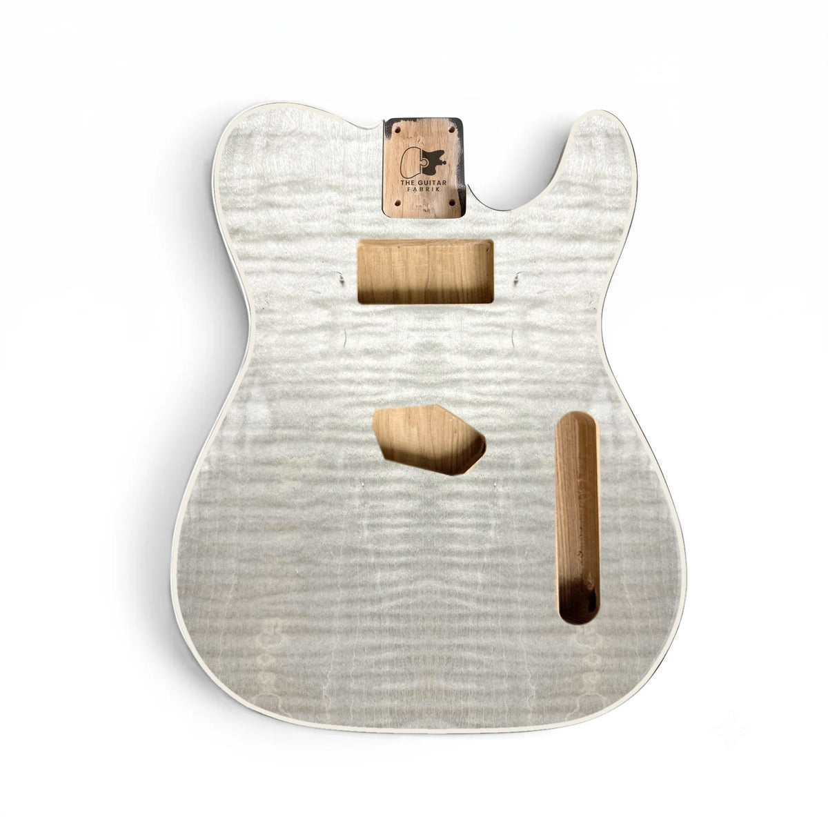 TL-style guitar body, ash flame veneer, white binding