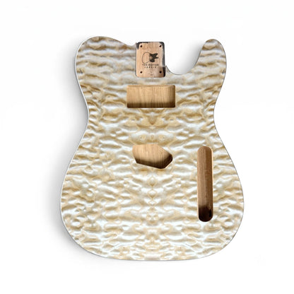 TL-style guitar body, quilted maple veneer, no binding