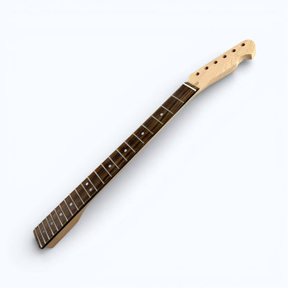 Maple neck with ebony fretboard and dot inlays