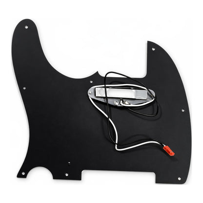 Back of the loaded TL-style pickguard: neck pickup wired to a solderless connector