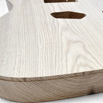 Ash TL-style guitar body routed for binding