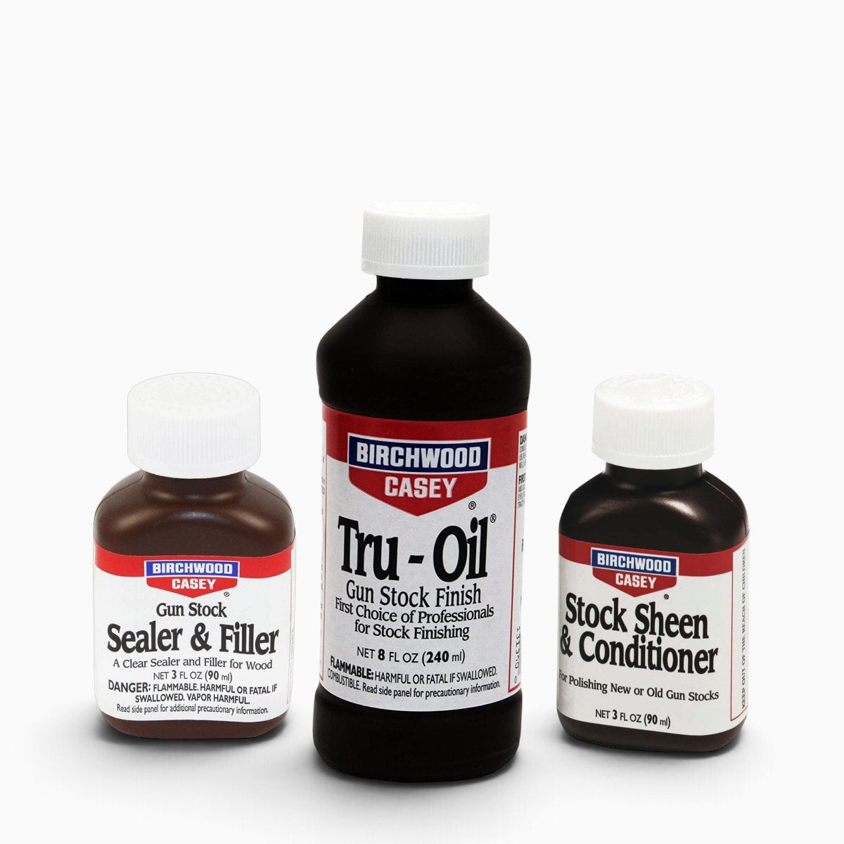 Tru-Oil guitar finishing set: Sealer & Filler 90 ml, Tru-Oil Gun Stock Finish 240 ml (8 oz) and Stock Sheen & Conditioner 90 ml