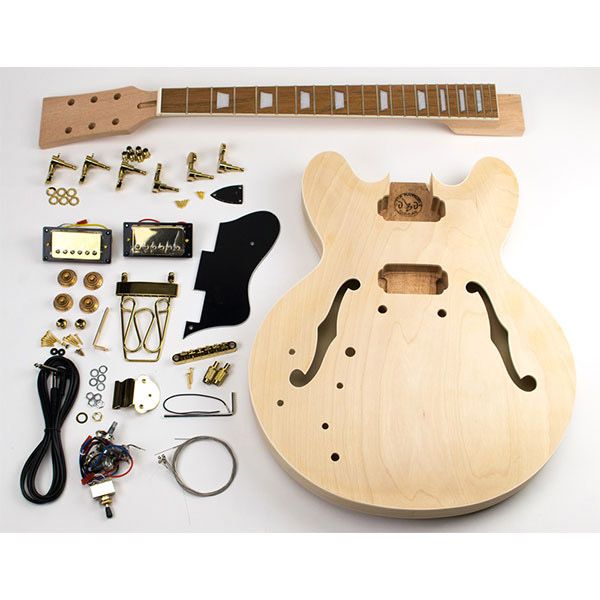 DIY SEMI-HOLLOW JAZZ BODY GUITAR KITS WITH ALL THE PARTS 