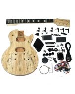 Guitar Kit - L - Single Cut Black, Spalted Maple Top / Ebony