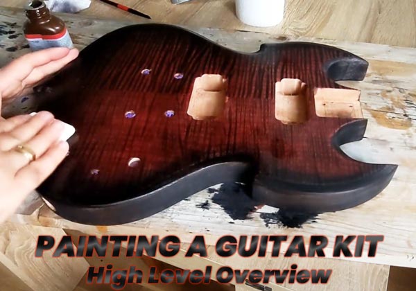 Tru Oil and dye Set to Paint Guitar and highlight Grain