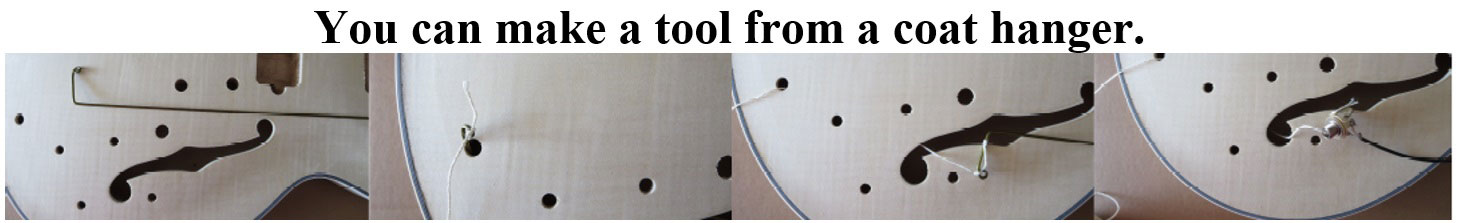 Technique to install wiring on semi-hollow guitars